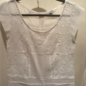 American Eagle Outfitters White sheer Sleeveless Top